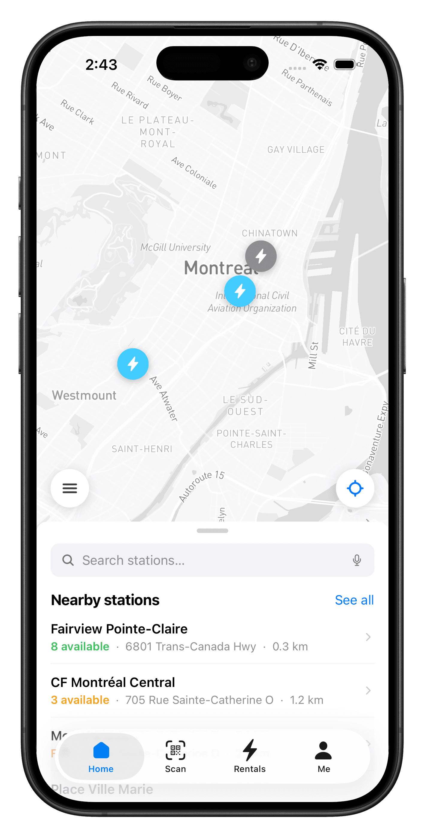 DrCharge app home screen